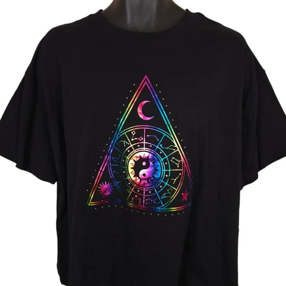 Yin Yang T Shirt Womens Size 2XL Black Constellations Star Charts Astrology - Picture 2 of 7